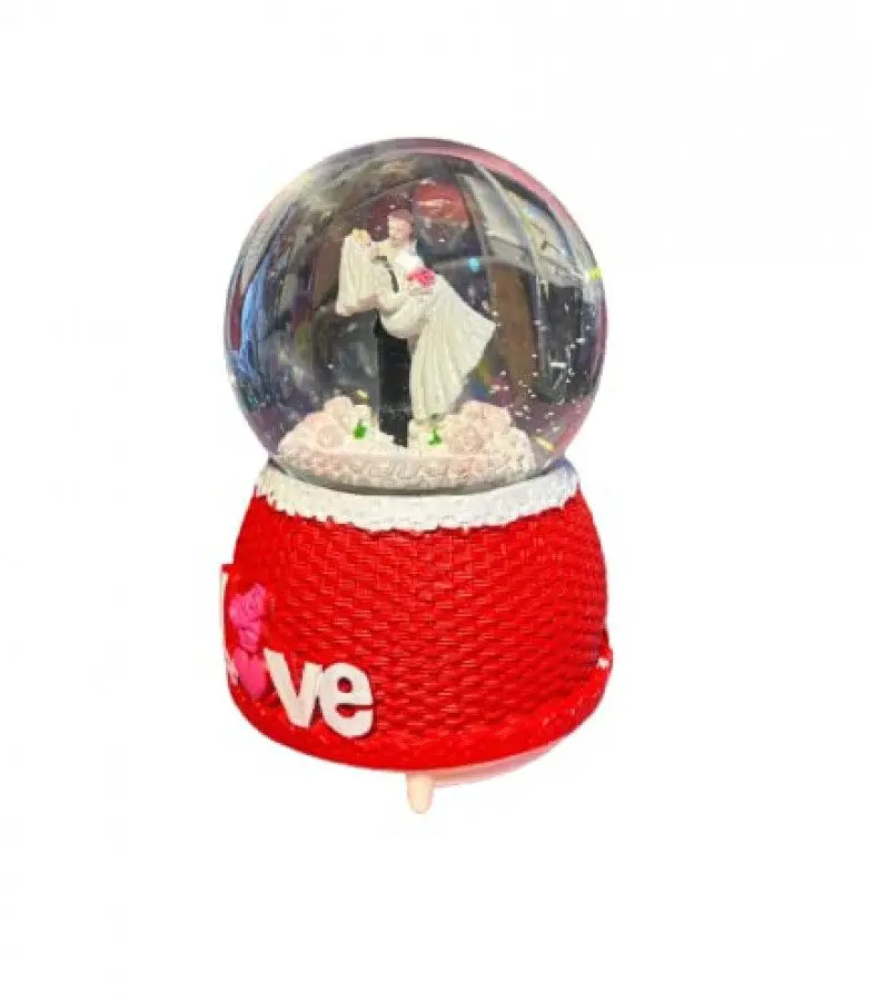 Valentine Special Love Couple Glass Dome With Music
