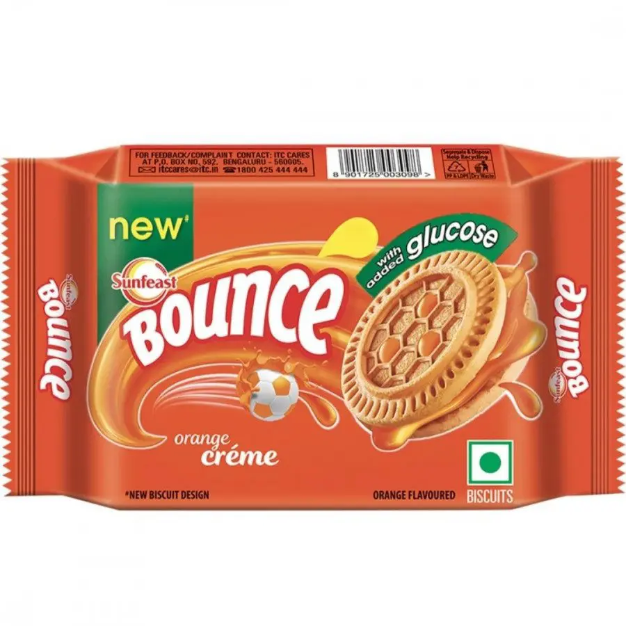 Sunfeast Bounce Orange Creme Biscuits 64G