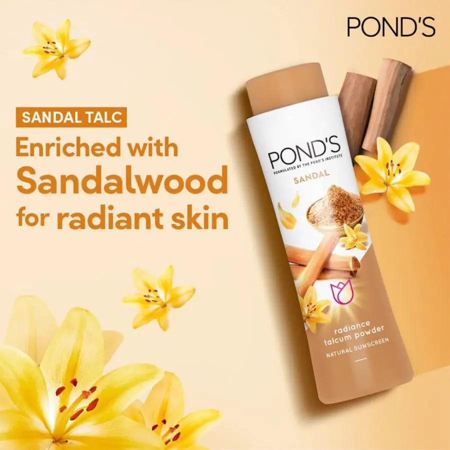 Pond'S Sandal Radiance Talcum Powder 100G