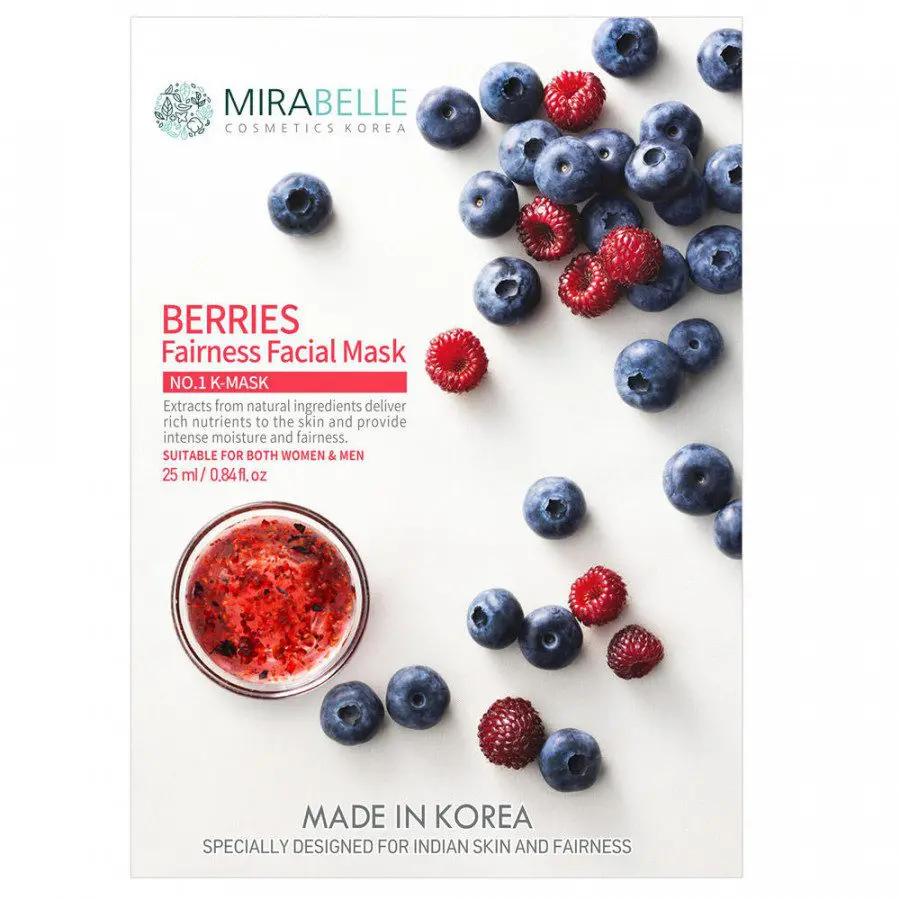 Mirabelle Korea - Berries, Fairness Facial Mask, 1 Pc