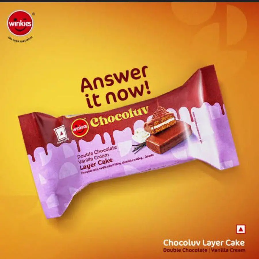 Winkies Chocoluv Double Chocolate Vanilla Cream Layer Cake 21G