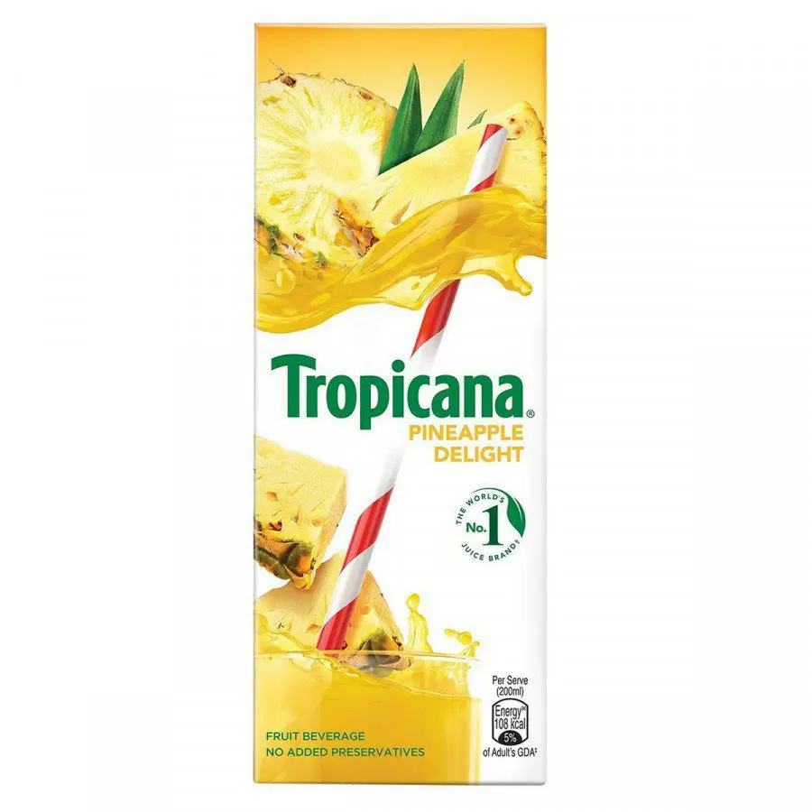 Tropicana Delight Fruit Juice – Pineapple, 180 Ml Carton