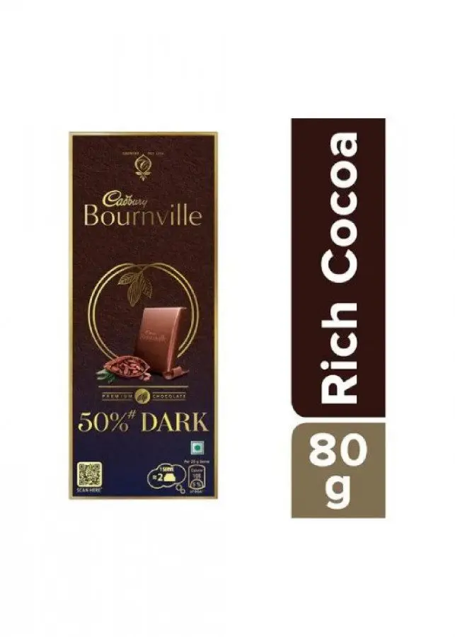Cadbury Bournville Classic 50% Dark Chocolate Bar  80 G
