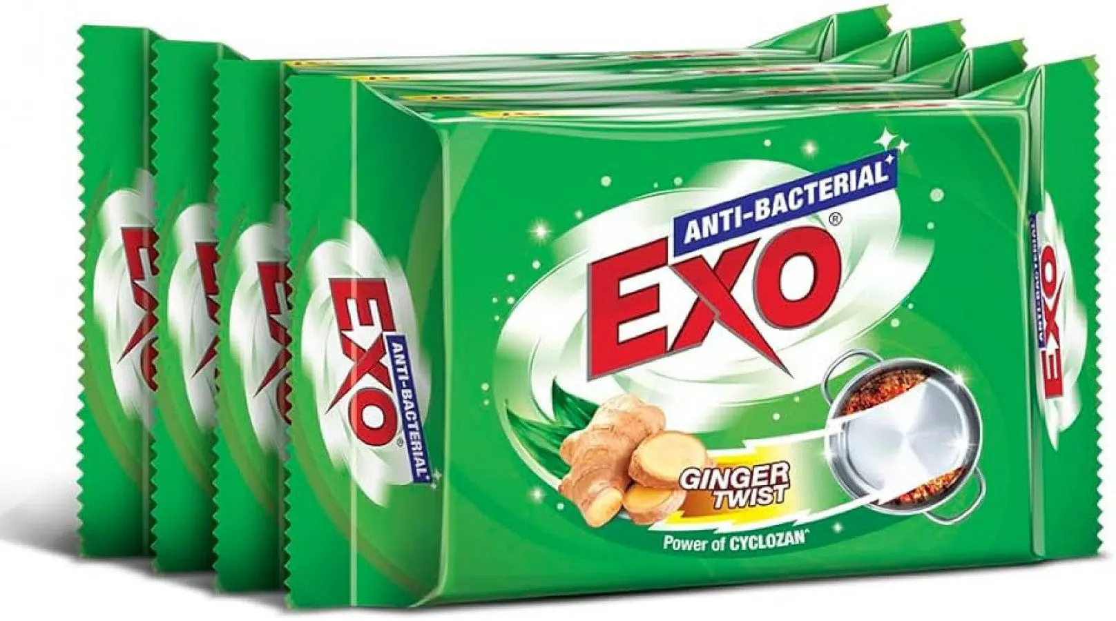 EXO Round Ginger Twist Anti-Bacterial Dishwash Bar 90g