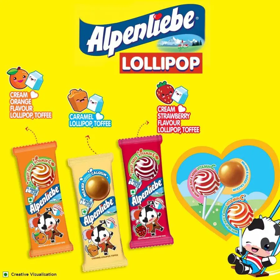 Alpenliebe Pop Rich Milky Caramel Toffee 8G