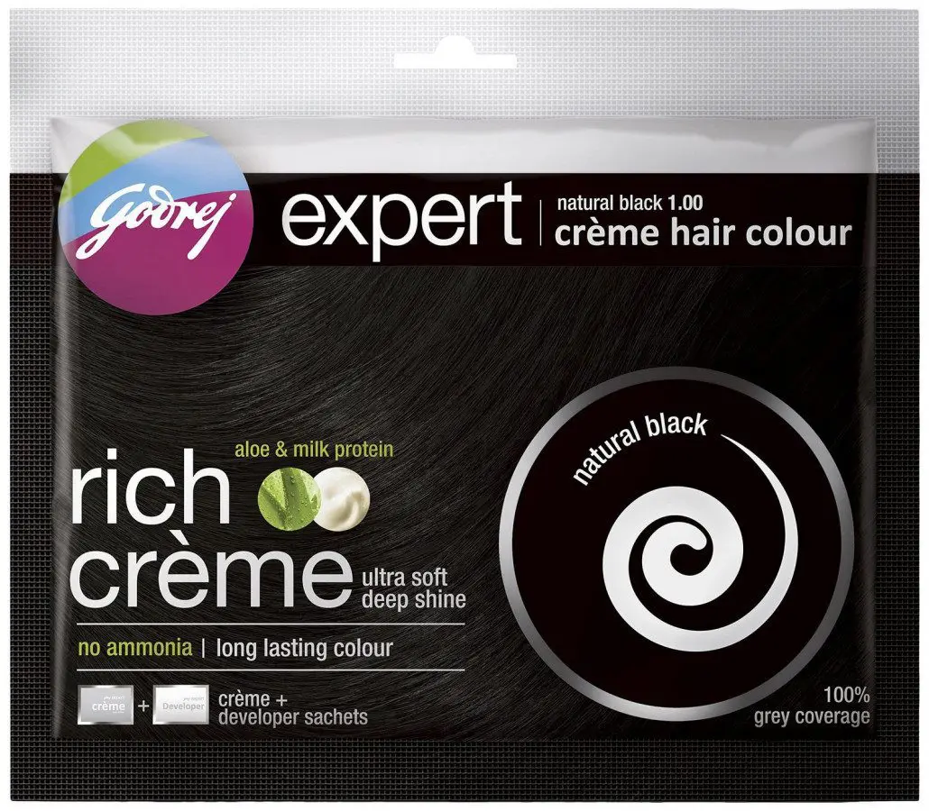 Godrej Expert Rich Creme Hair Colour  Shade 1.00 Natural Black  40ml