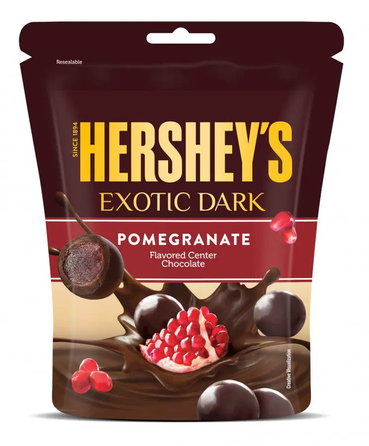Hershey's Exotic Dark Pomegranate Flavored Center Chocolate 33.3G