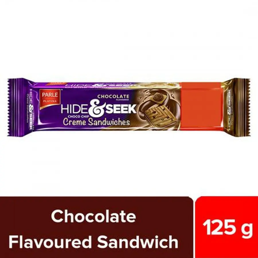 Parle Platina Hide & Seek Chocolate Flavoured Choco Chip Creme Sandwiches