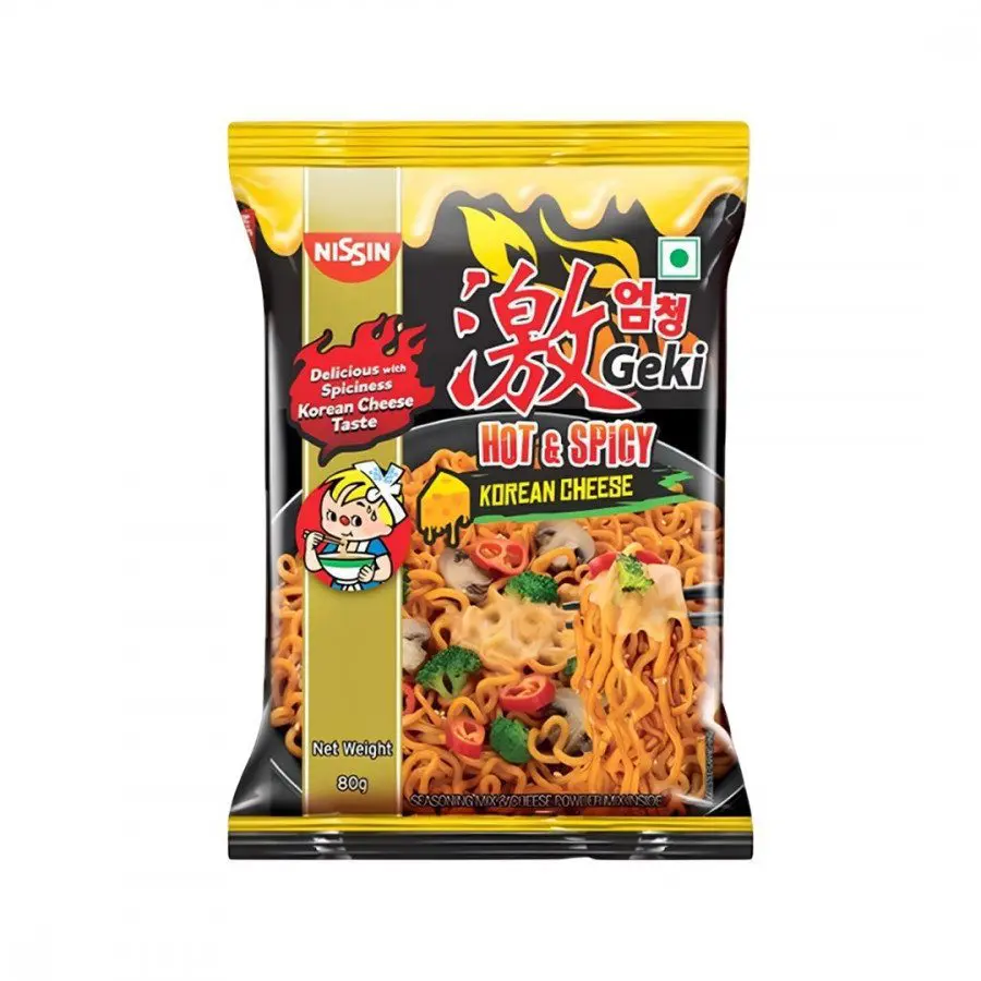 Nissin Geki Hot & Spicy Korean Cheese Noodles 80G