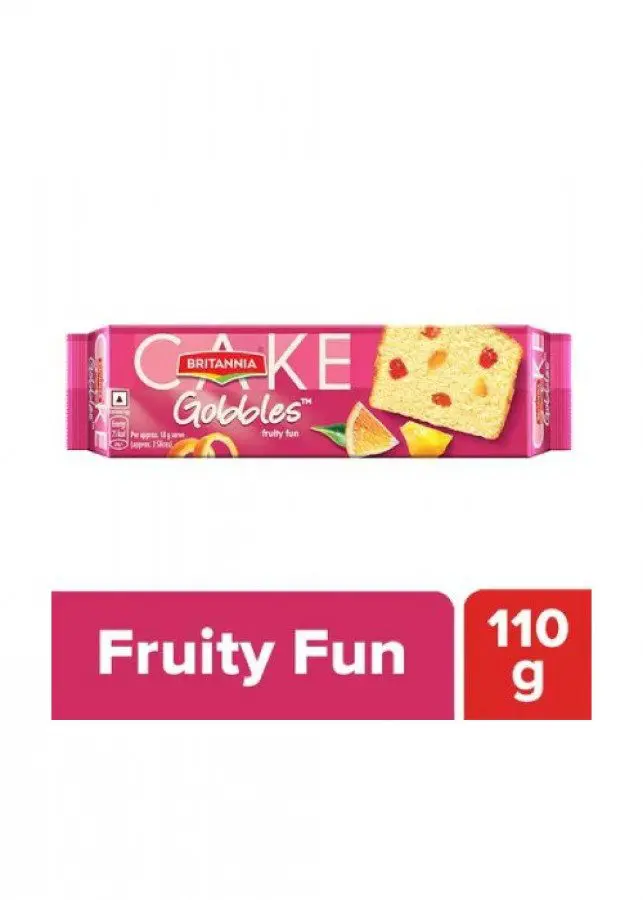 Britannia Cake Gobbles Fruity Fun 110gm