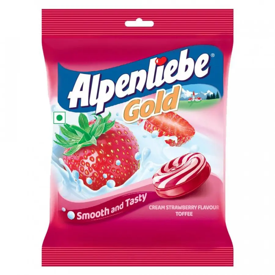 Alpenliebe Gold Cream Strawberry Flavour Toffee 380G