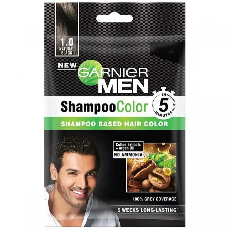 Garnier Men 1.0 Natural Black Shampoo Based Hair Color  10ml