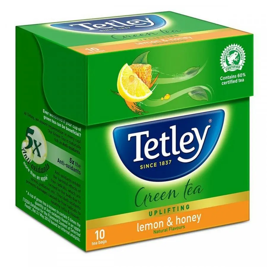 Tetley Green Tea  Lemon And Honey  10 Tea Bags