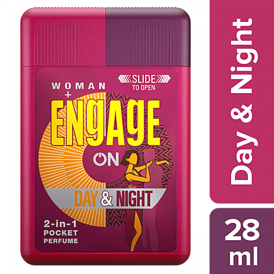 Engage ON 2-In-1 Pocket Perfume - Day & Night, For Woman, 28 Ml