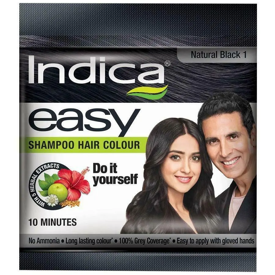 Indica Easy Mini Shampoo Hair Color 18 Ml Natural Black