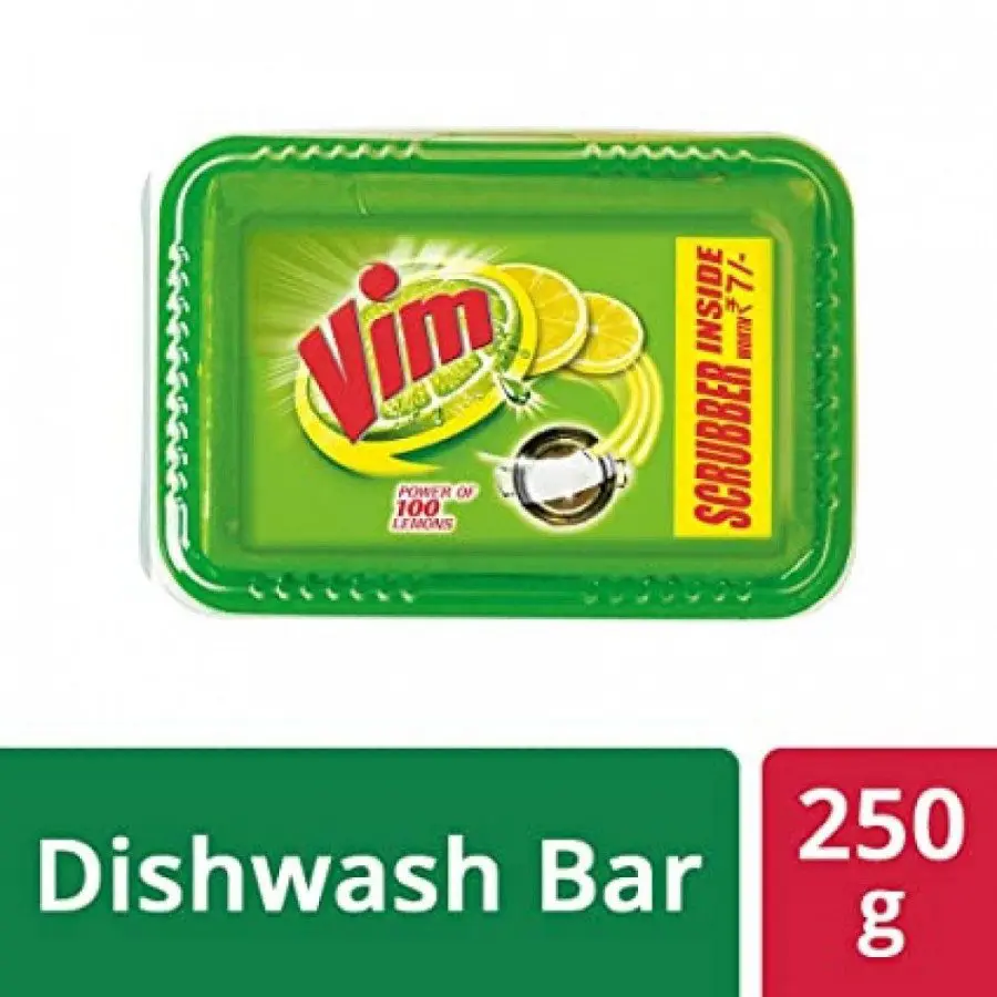 Vim With Power Of Lemon Dishwash Bar  250g