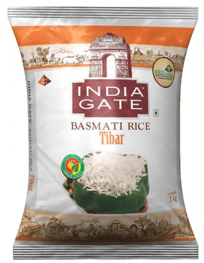 India Gate Basmati Rice - Tibar  1 Kg Pouch