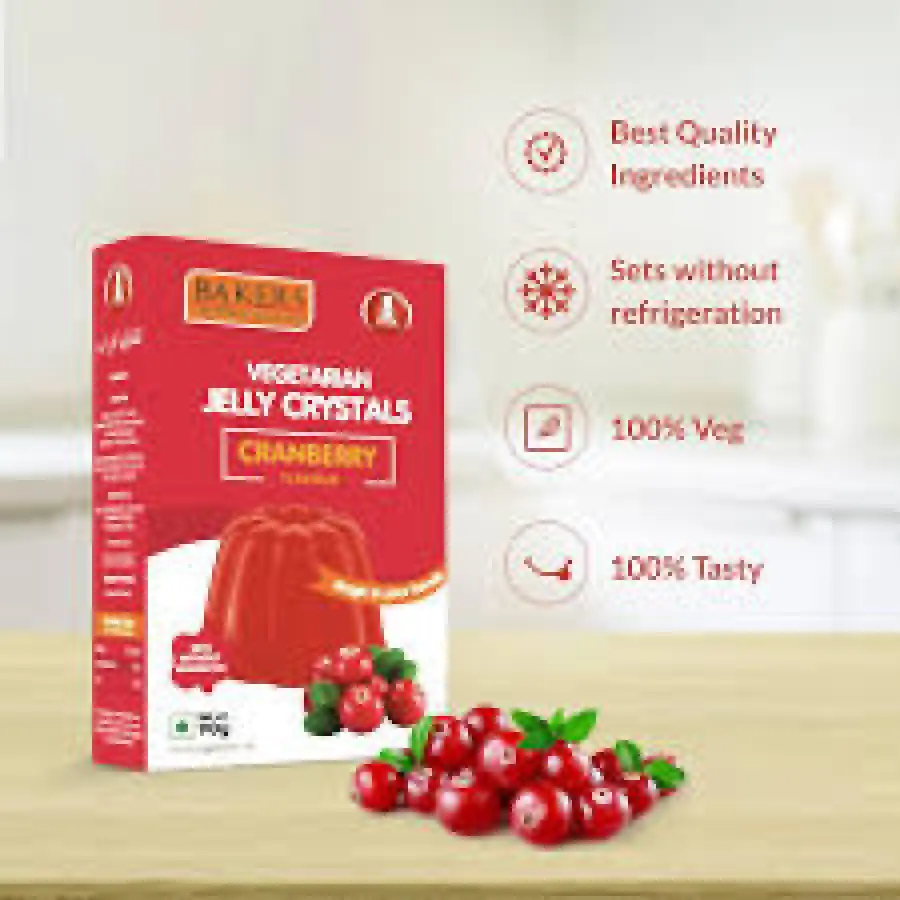 Bakers Vegetarian Jelly Crystals Cranberry Flavour 90g