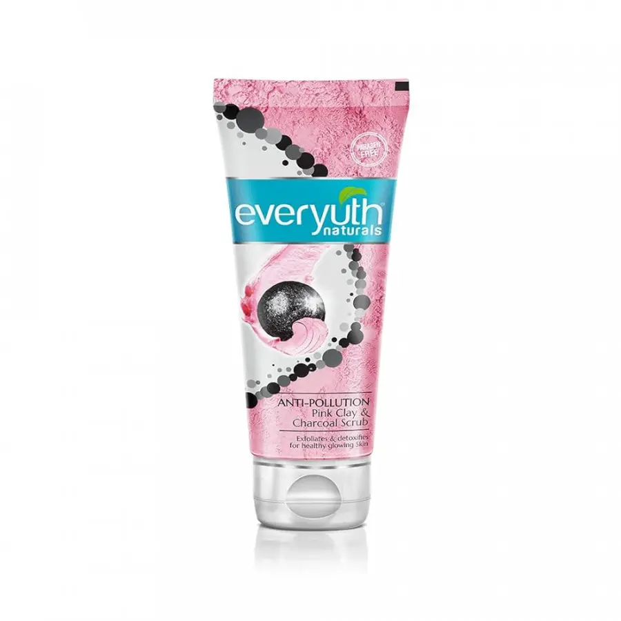 Everyuth Anti pollution Pink Clay and Charcoal Scrub 50g