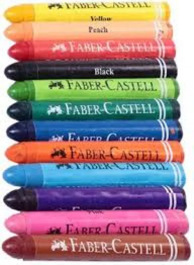 Faber Castell 12 Wax Crayons