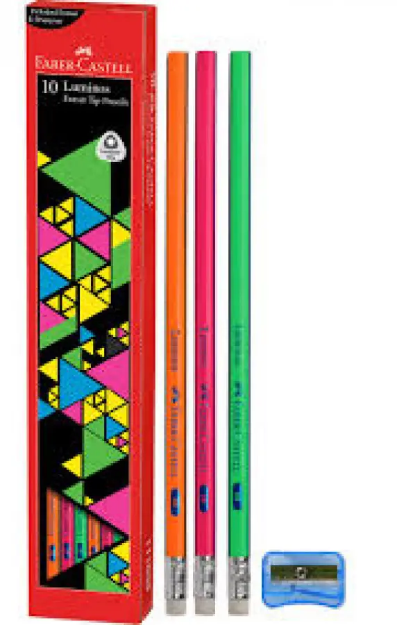 Faber Castell 10 Luminos Eraser Tip Pencils