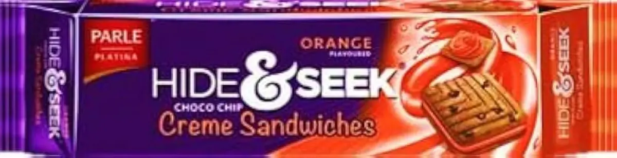 Parle Platina Hide and Seek Choco Chip Creme Sandwiches Orange Flavoured
