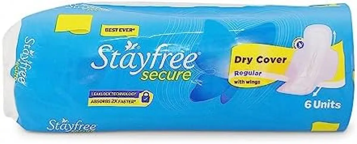 Stayfree Secure Dry Cover Regular With Wings 6units