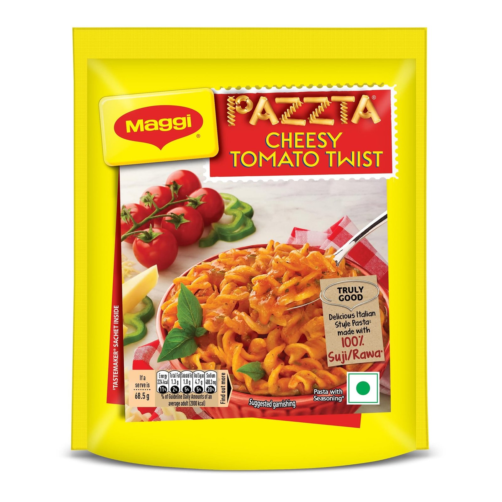 Maggi Pazzta Cheesy Tomato Twist  100% Suji/Rawa  68.5 G