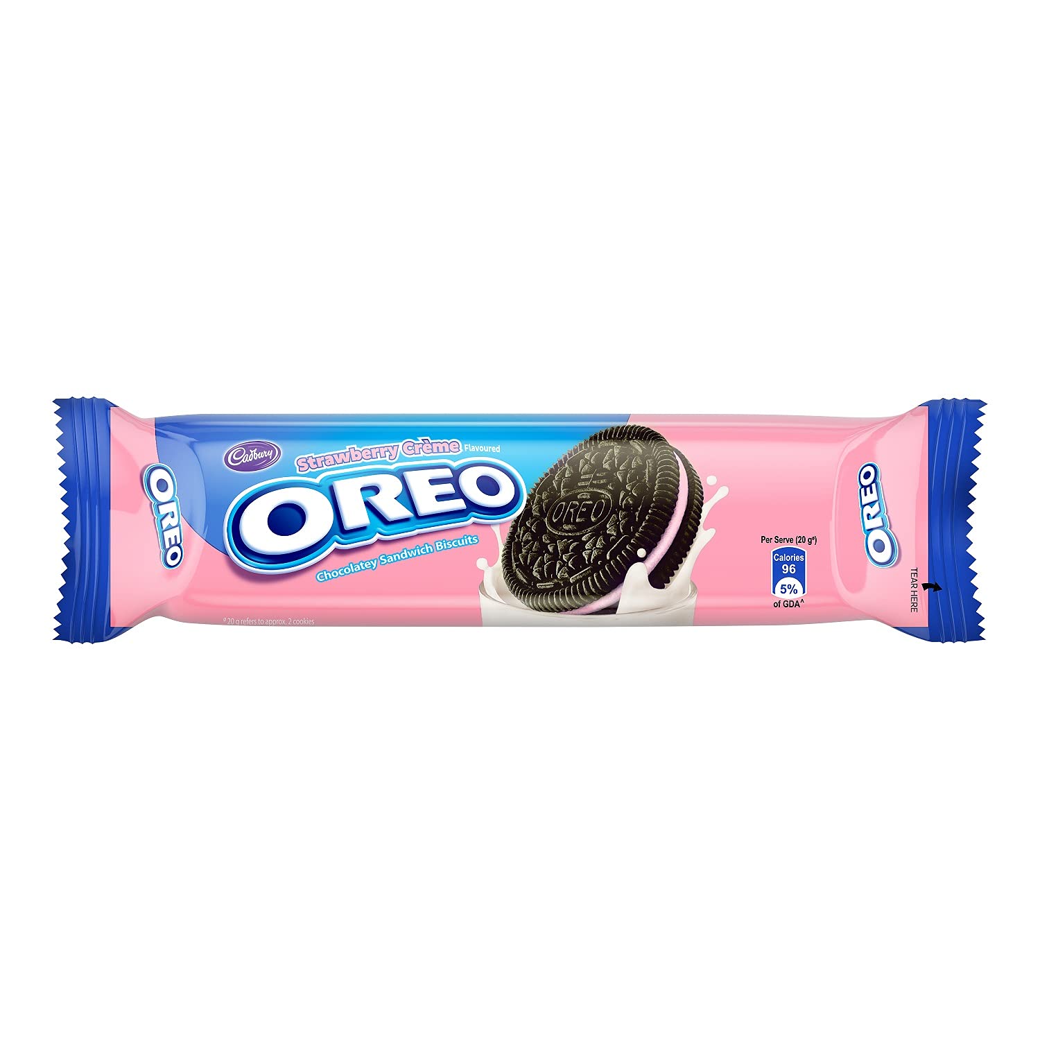 Oreo Cadbury Strawberry Flavour Creme Sandwich Biscuit  113.75 G