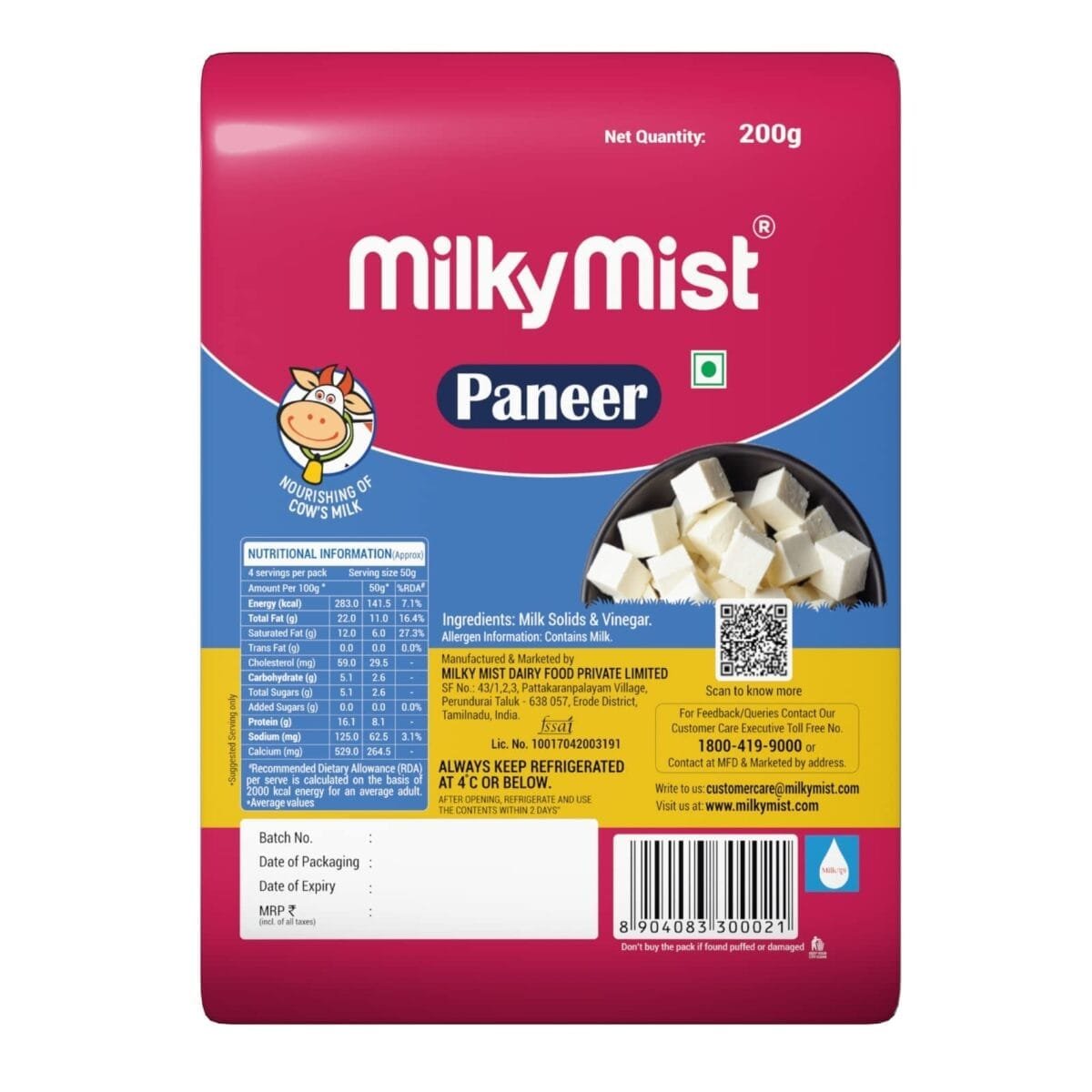 Milky Mist Paneer  200g Pack