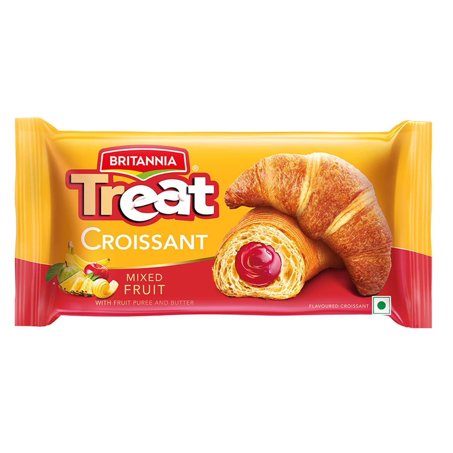 Britannia Treat Croissant ? Mixed Fruit  Soft  100% Veg  47 G