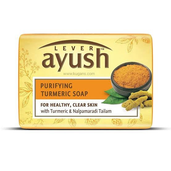 Lever Ayush Purifying Turmeric Soap  For Clear  Glowing Skin  Detoxifies Body  100 G