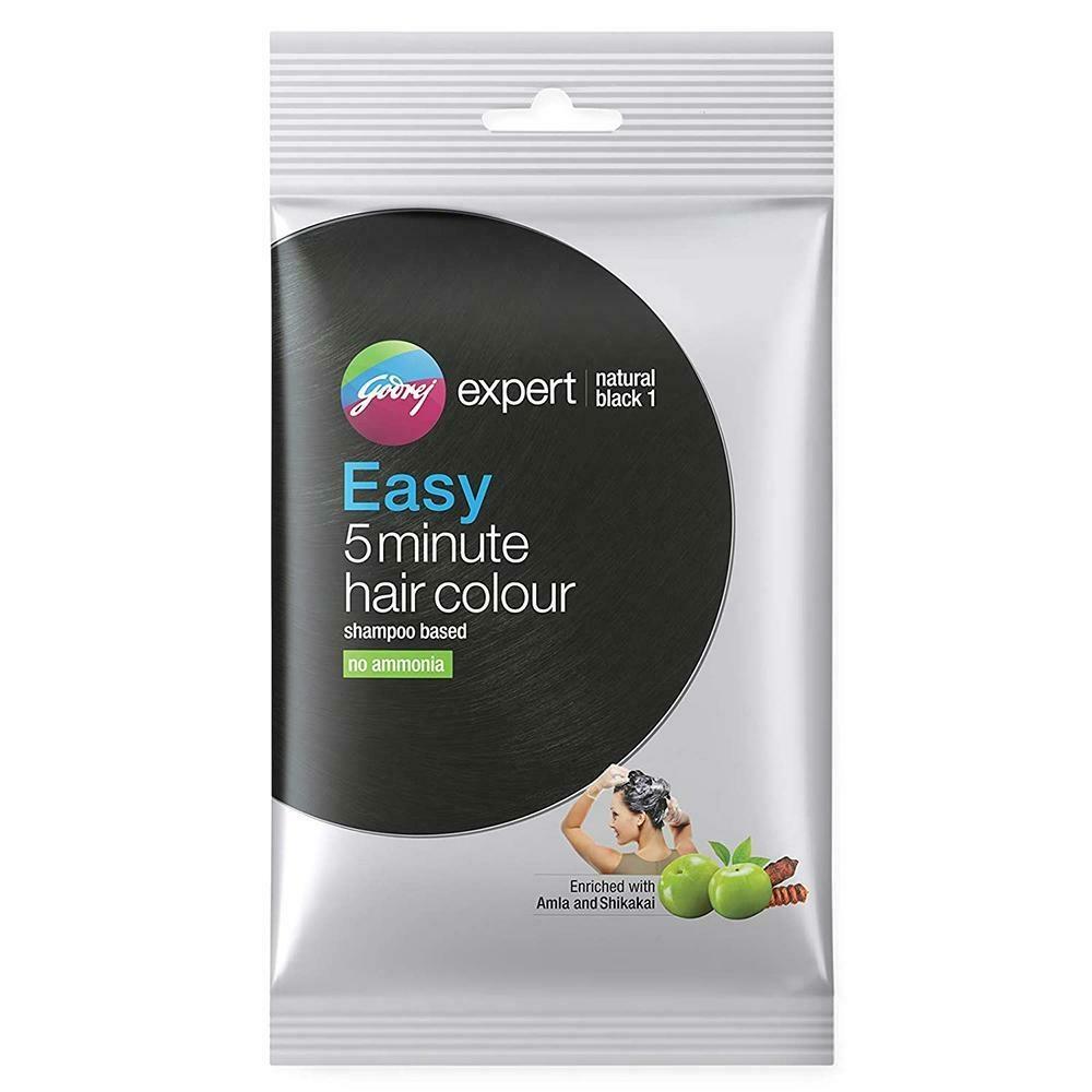 Godrej Expert Natural Black 1 Easy 5 Minute Hair Colour Shampoo Based