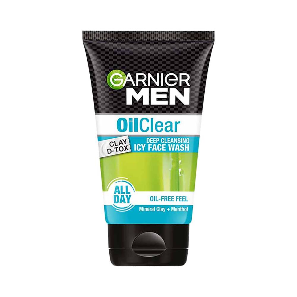 Garnier Men Oil Clear Clay D-Tox Deep Cleansing Icy Face Wash 50G