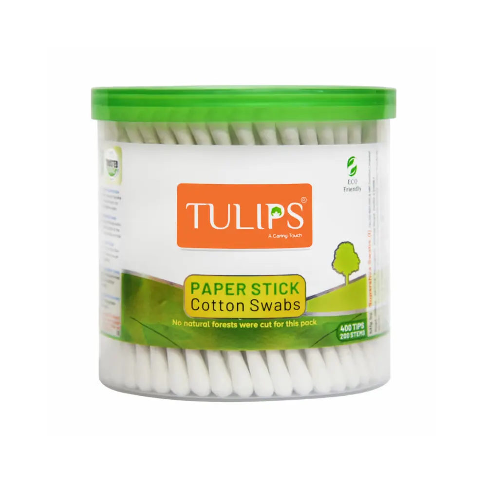 Tulips Paper Stick Cotton Swabs 100N 200 Tips