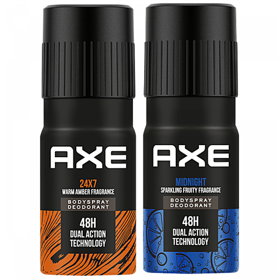 Axe Recharge Midnight & 24x7 Long Lasting Deodorant Bodyspray - For Men, 150 Ml