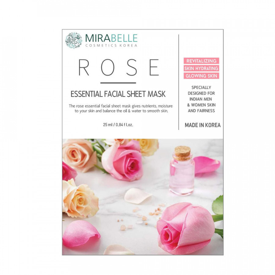 Mirabelle Korea Rose Essential Facial Sheet Mask 25ml