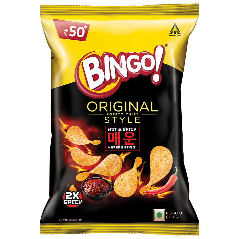 Bingo Chips Hot & Spicy Korean Style 90G