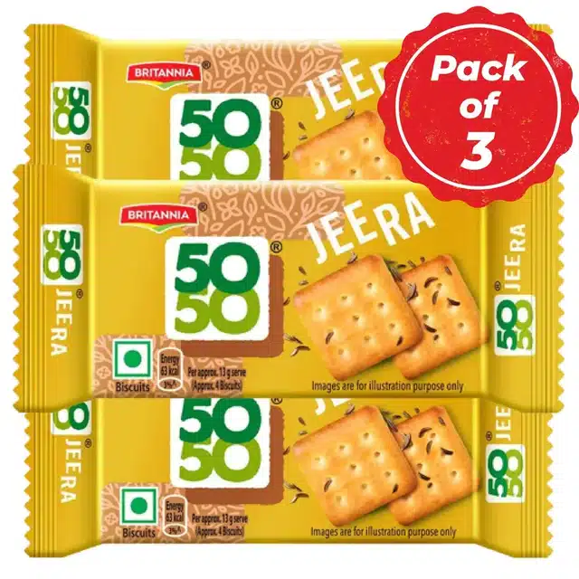 Britannia 50-50 ? Jeera Masti Biscuits  Teatime Snack  66 G