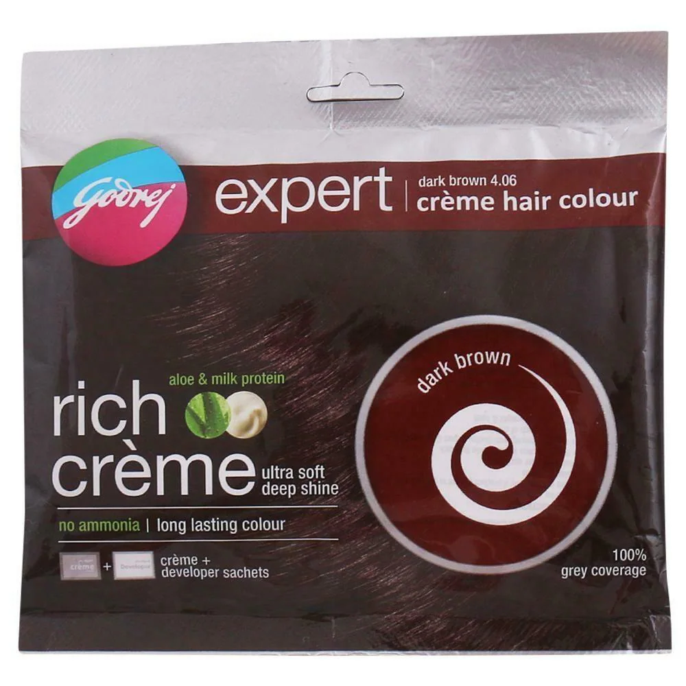 Godrej Expert Creme Hair Colour  Dark Brown 4.06  20G