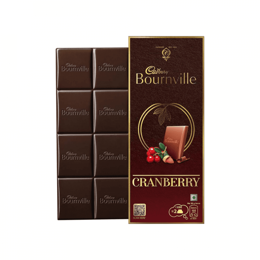 Cadbury Bournville Cranberry Dark Chocolate Bar  80 G