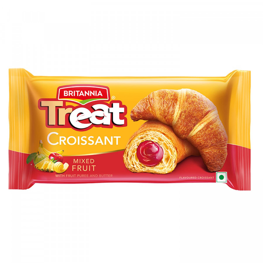 Britannia Treat Croissant ? Mixed Fruit  Soft  100% Veg  47 G