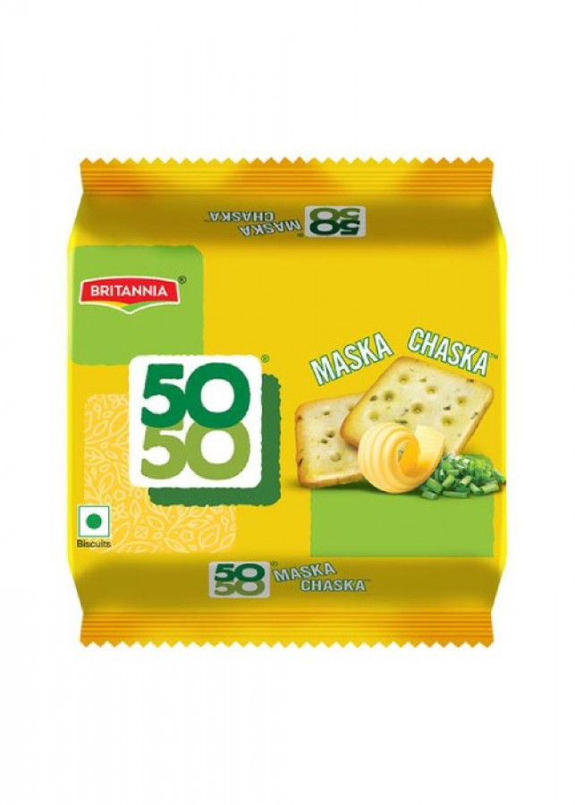 Britannia 50-50 Maska Chaska Salted Biscuits  105 G
