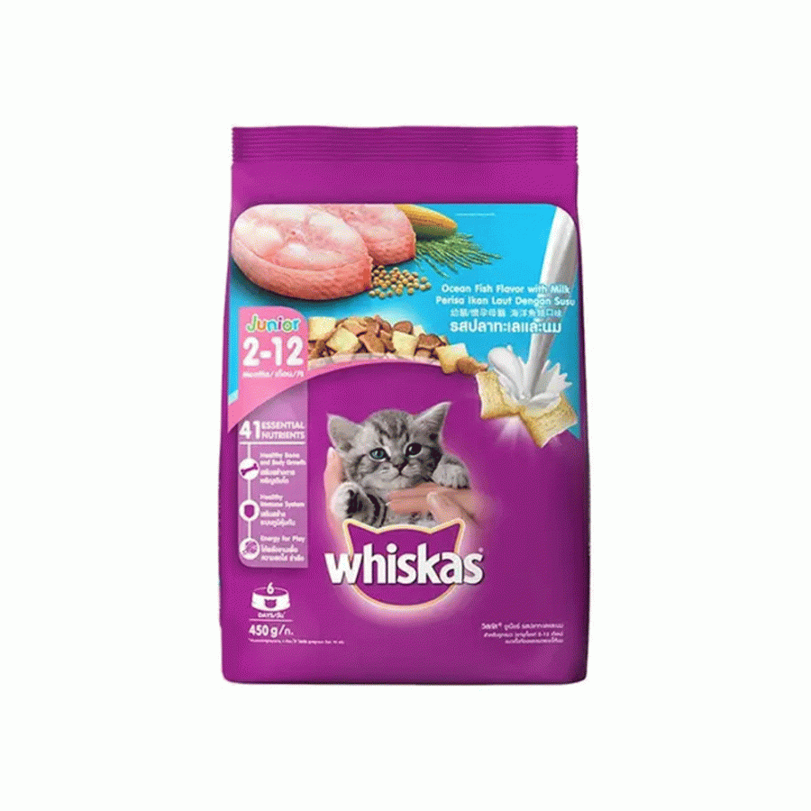Whiskas Kitten Cat Food Junior Ocean Fish, 450 G (Small Pack)