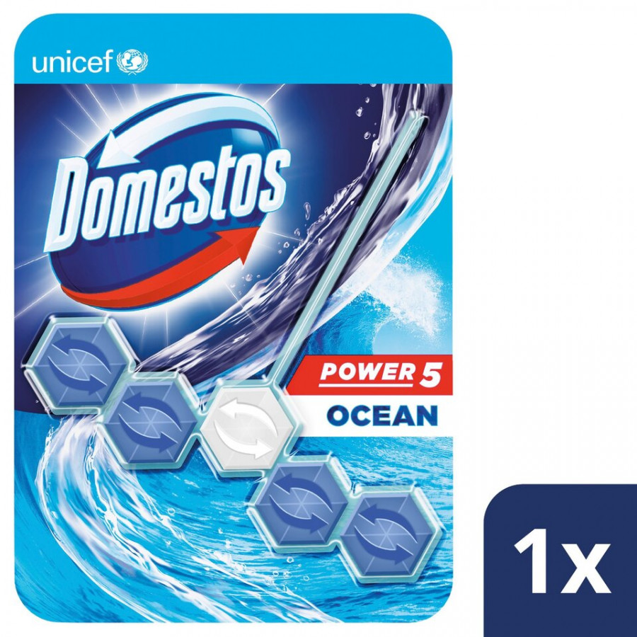Domestos Power 5 Ocean Toilet Rim Block  55 G