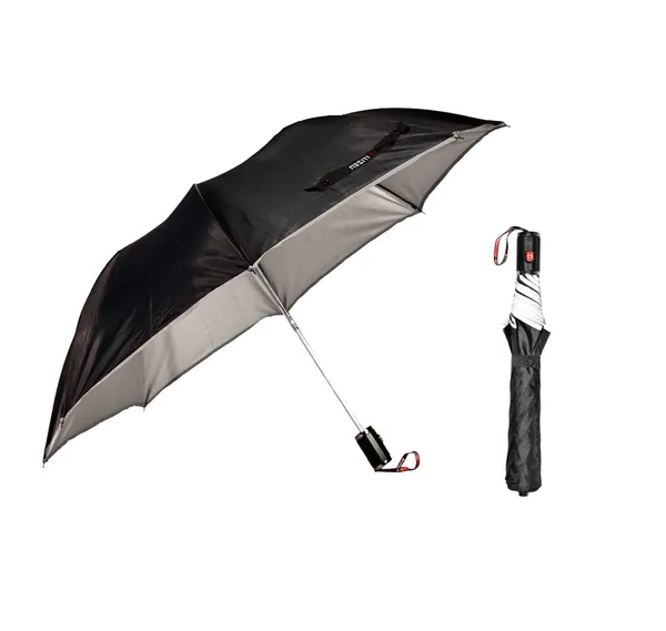 2 FOLD UMBRELLA GENTS BLACK SILVER