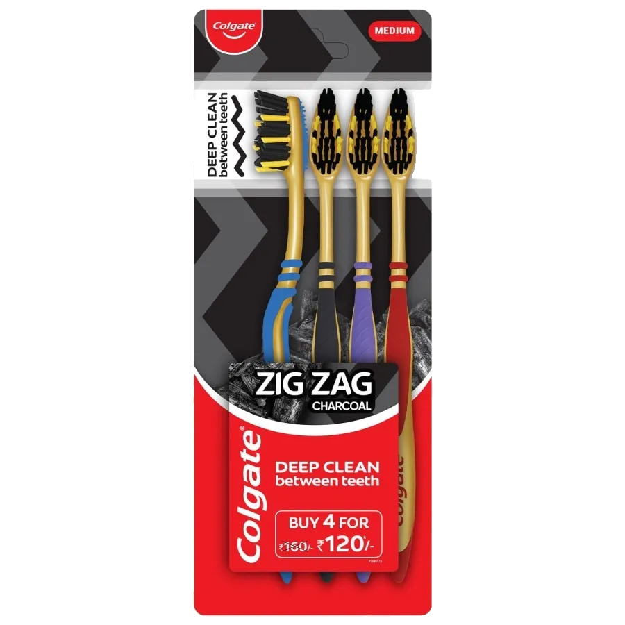 COLGATE ZIG   ZAG DEEP CLEAN BRUSH CHARACOAL