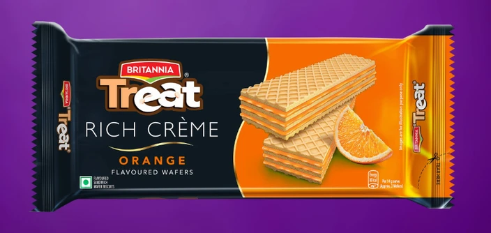 Britannia Treat Rich Creme Orange Flavoured Wafers