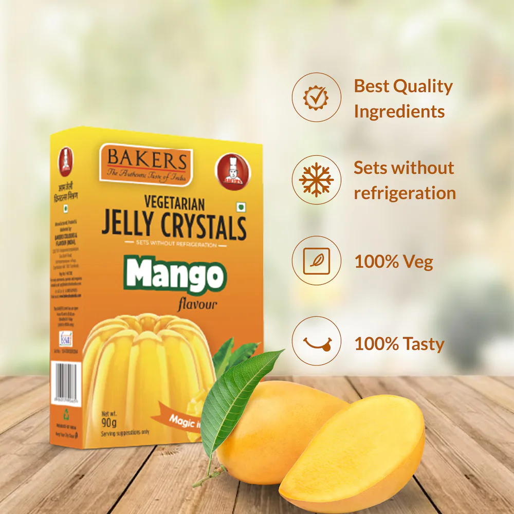 Bakers Vegetarian Jelly Crystals Mango Flavour 90g
